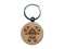 Candy Canes with Bow Christmas Engraved Wood Round Keychain Tag Charm